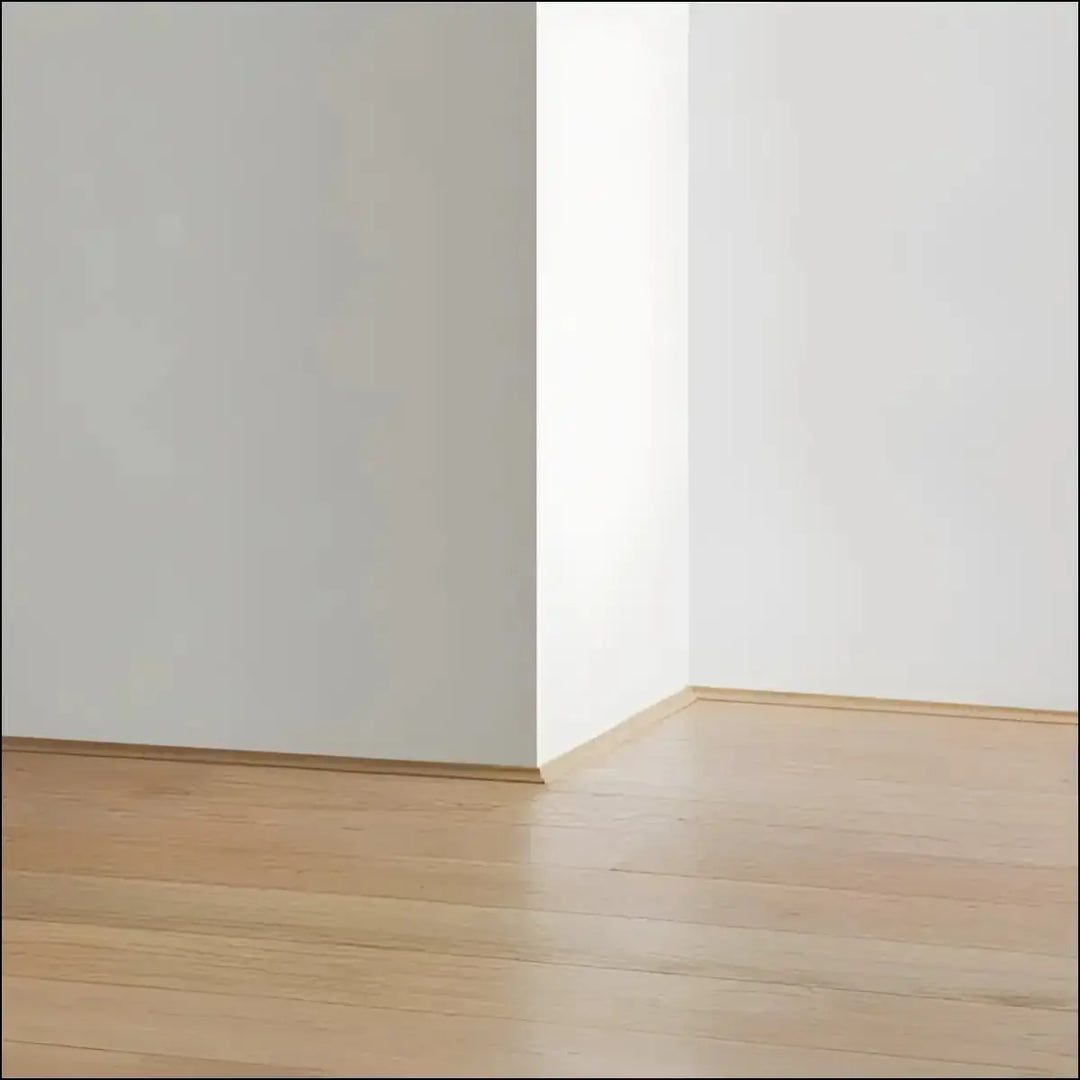 Light-colored wooden quickstep classic flooring with smooth finish and subtle grain featuring classic scotia beading