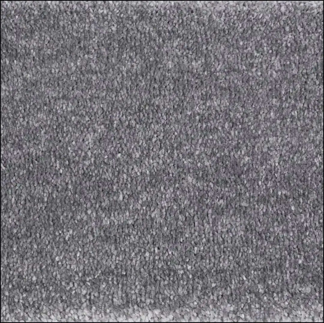 Gray soft touch saxony carpet with dense plush 14mm pile offering rich decadence and cozy feel
