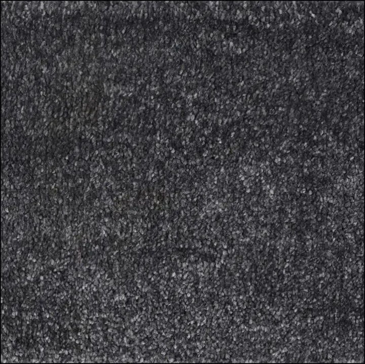 Dark gray soft touch saxony carpet with dense plush 14mm pile for a rich decadent feel