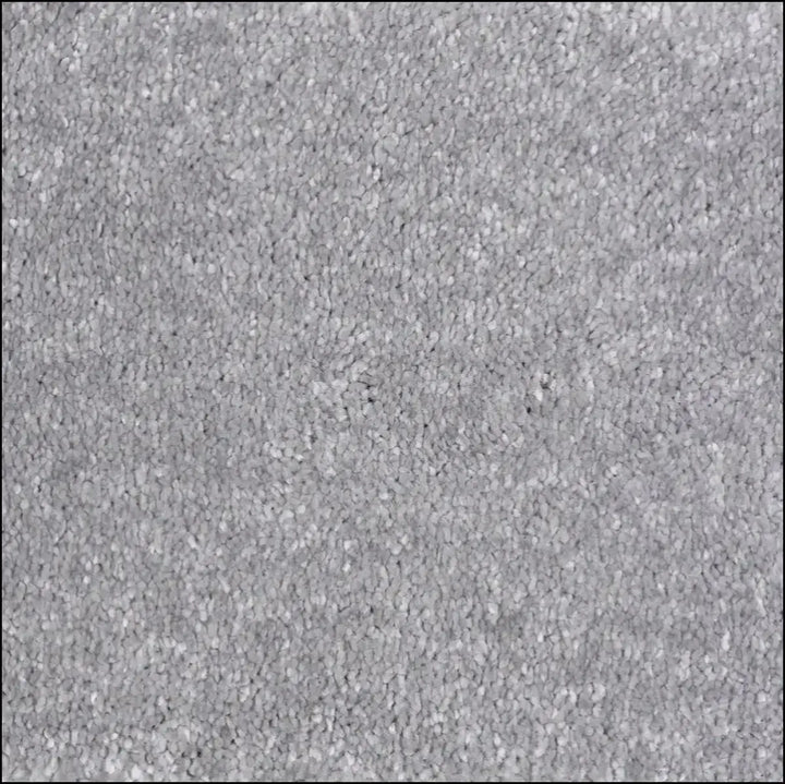 Gray textured carpet with uniform dense pile featuring a soft touch saxony 14mm pile for a cozy feel