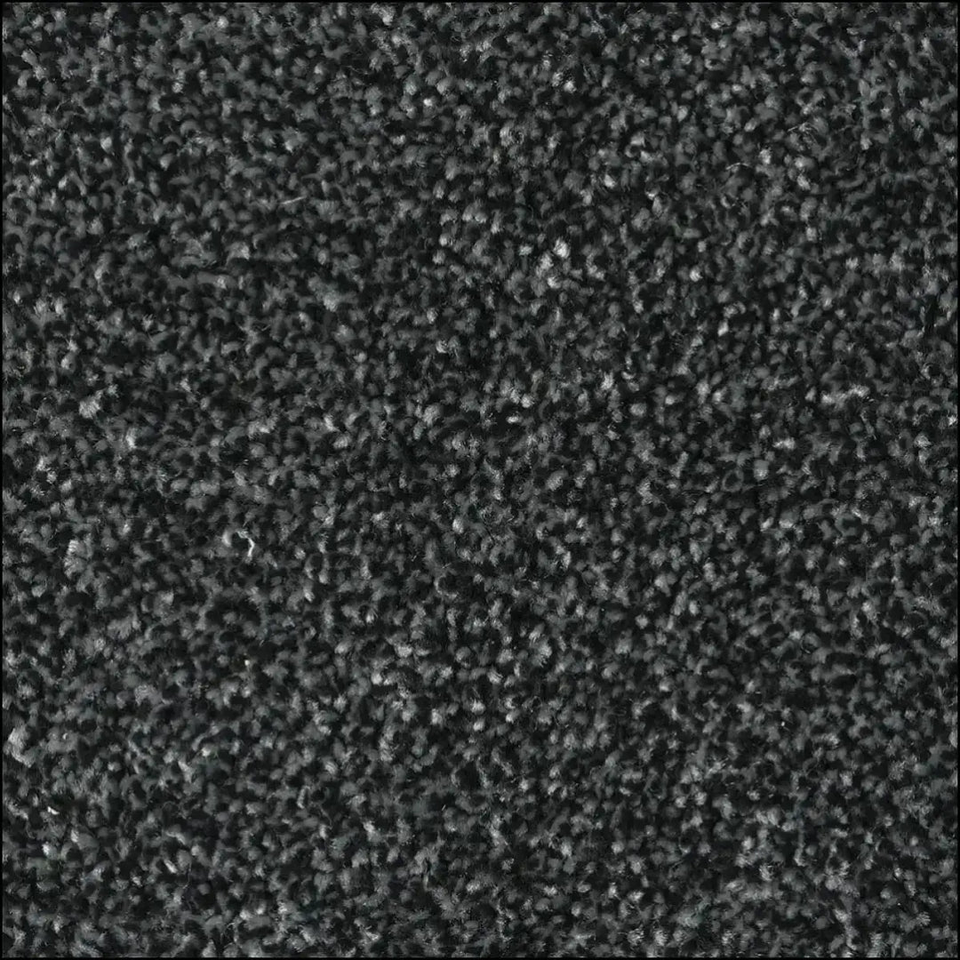 Black textured treasure island twist carpet with plush pile and heavy domestic felt backing for island deliveries