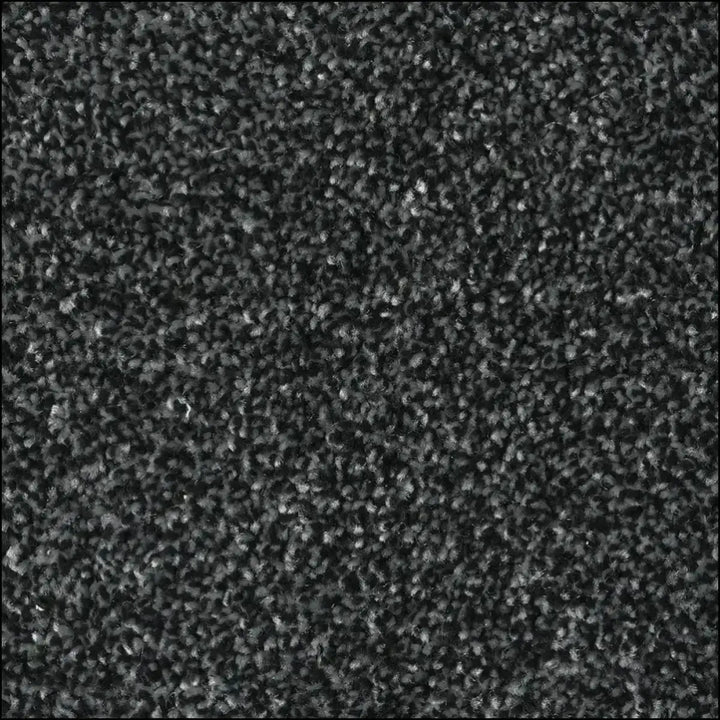 Black textured treasure island twist carpet with plush pile and heavy domestic felt backing for island deliveries