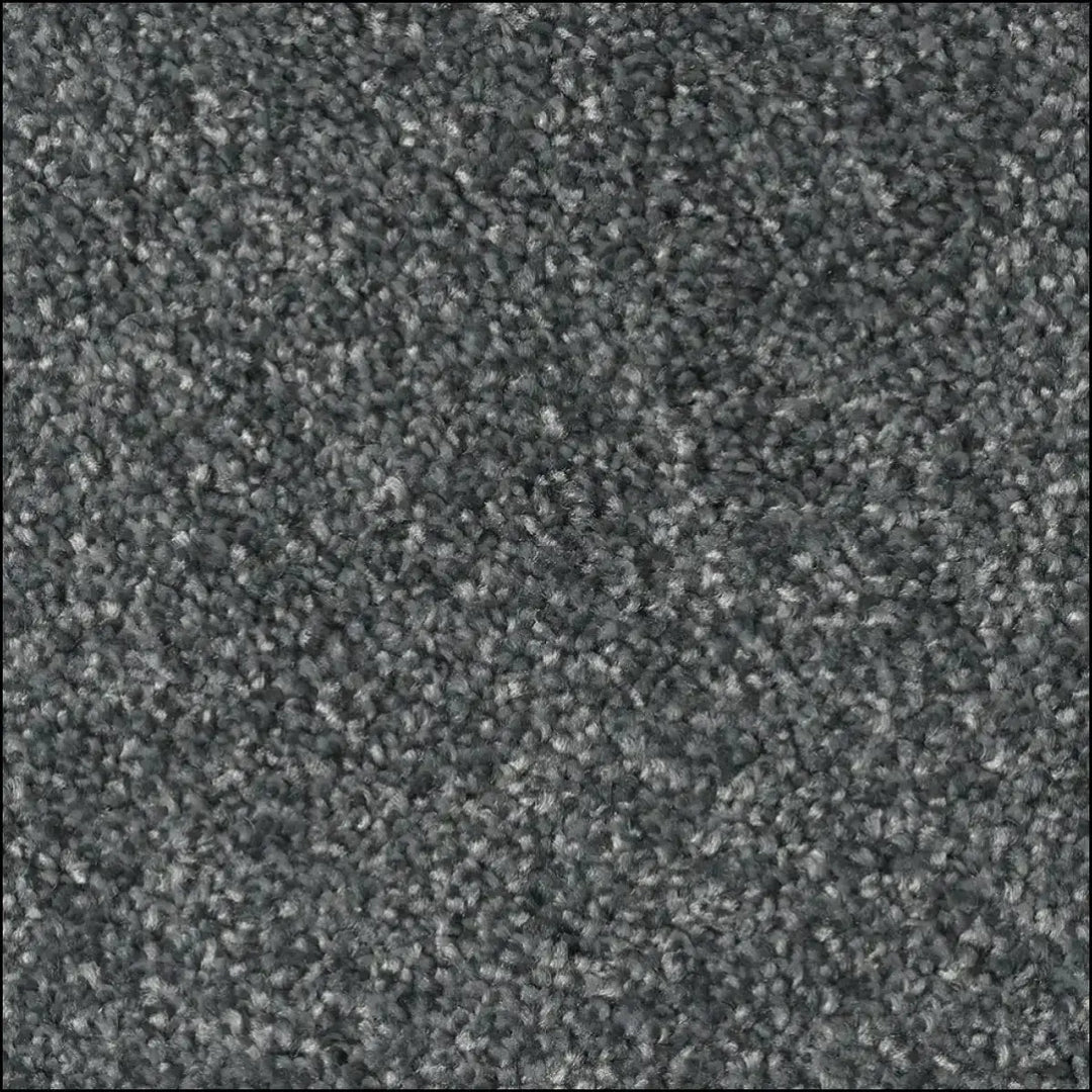 Dark gray treasure island twist carpet with dense plush pile and heavy domestic felt backing for island deliveries