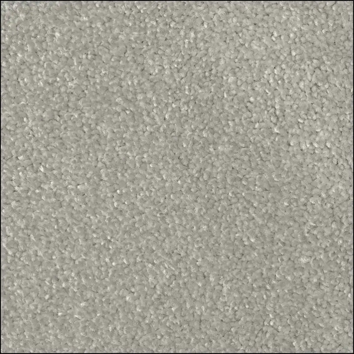 Light gray treasure island twist carpet with soft plush surface and heavy domestic felt backing ideal for island deliveries
